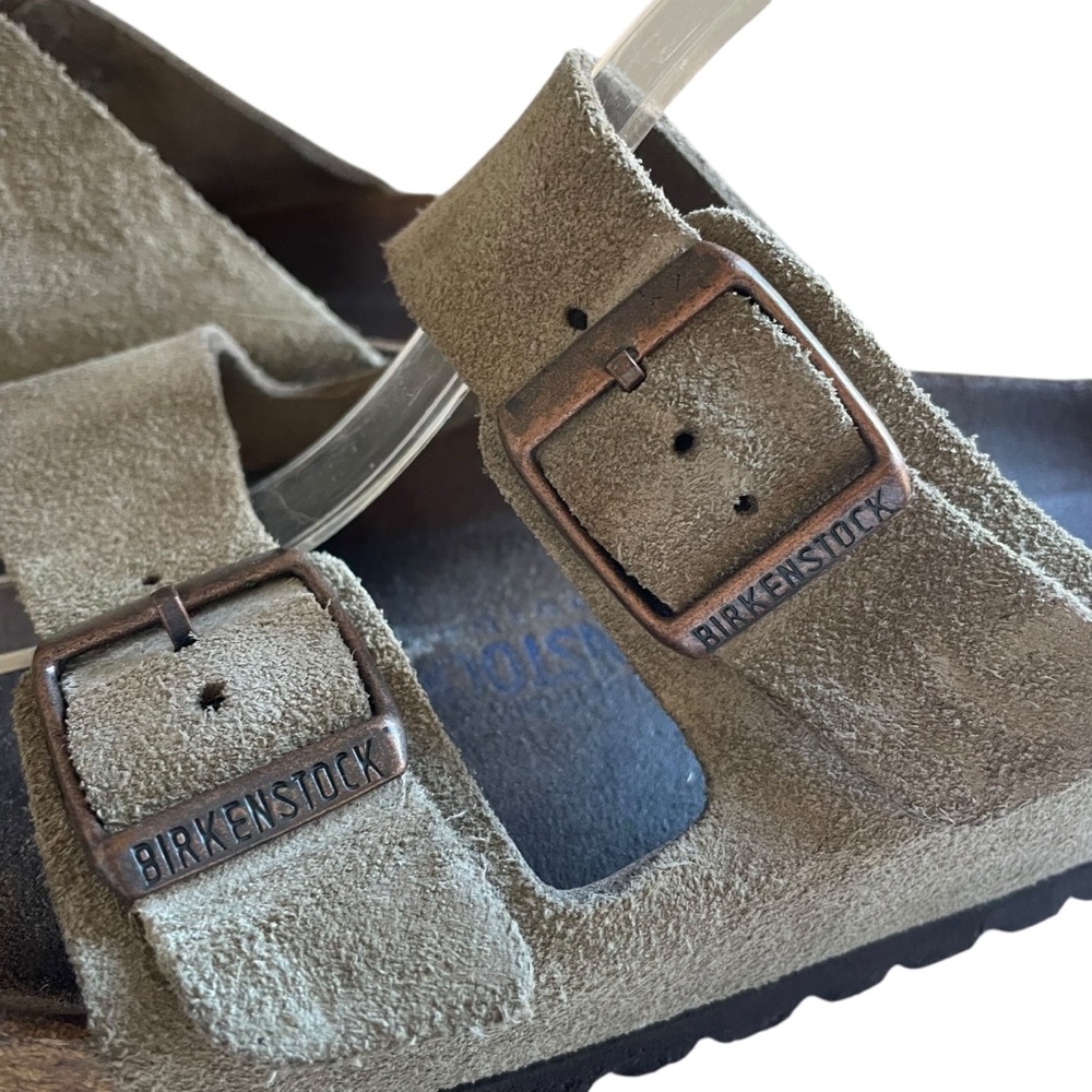Birkenstock Arizona sandals in a taupe or beige suede leather size 5-5.5 or 36 - Picture 9 of 15